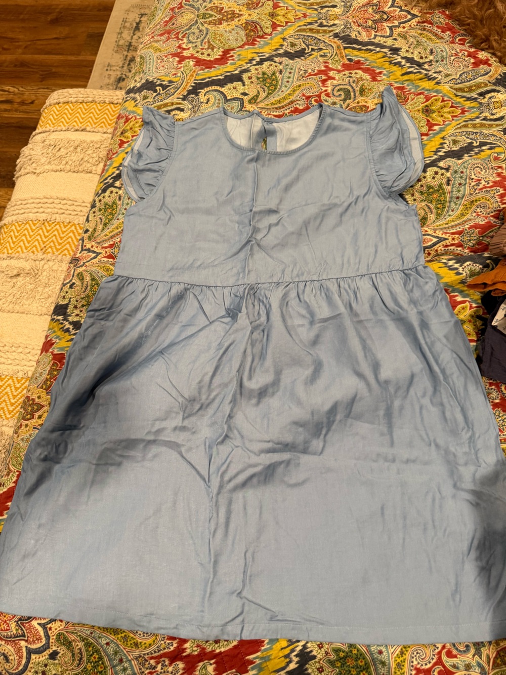 Light Blue Short Sleeve Casual Dress